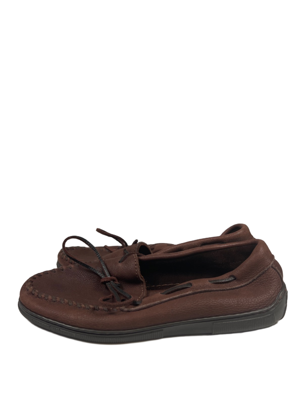 Minnetonka Women's Brown Moosehide Leather Classic Slip On Moccasins - 8 image 5