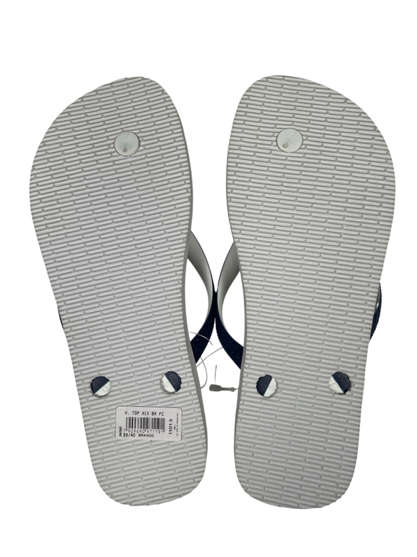 Havaianas Unisex White/Blue Brasil Casual Flip Flops - Women's 9/10 image 7