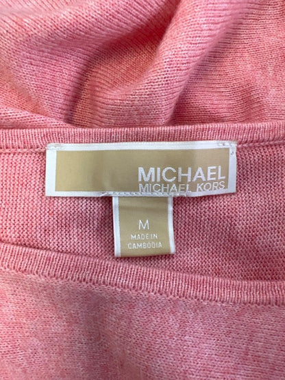 Michael Kors Women's Pink Thin Knit Long Sleeve Sweater - M image 3