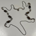 Brighton Night Mist Smoky Quartz Silver Plated  21" Necklace W/ Tin Box