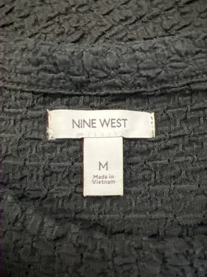 Nine West Women's Black Crinkled Texture High Neck Tank Top - M image 3