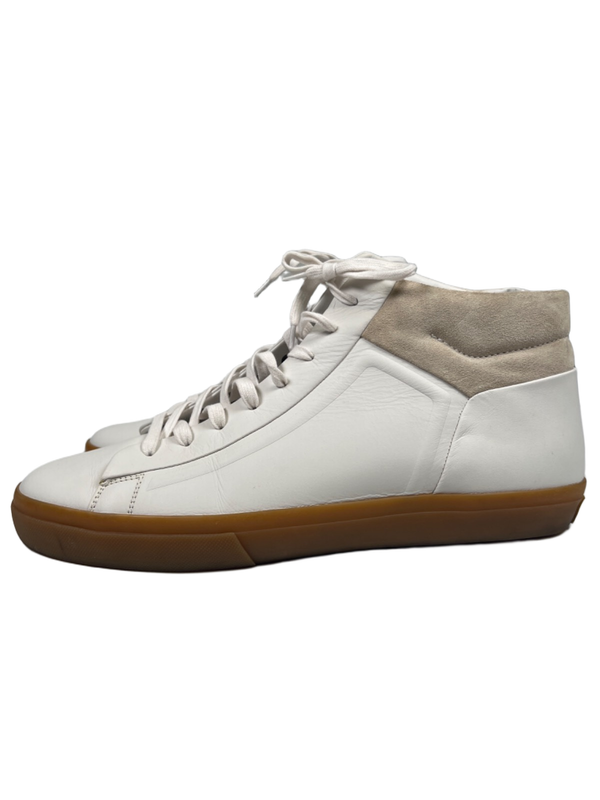 Vince Men's White/Ivory Fynn Glove Suede Accent Mid Top Sneakers - 13 image 5