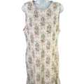 American Eagle Women's White Floral Smocked Ruffle Sleeveless Mini Dress - L