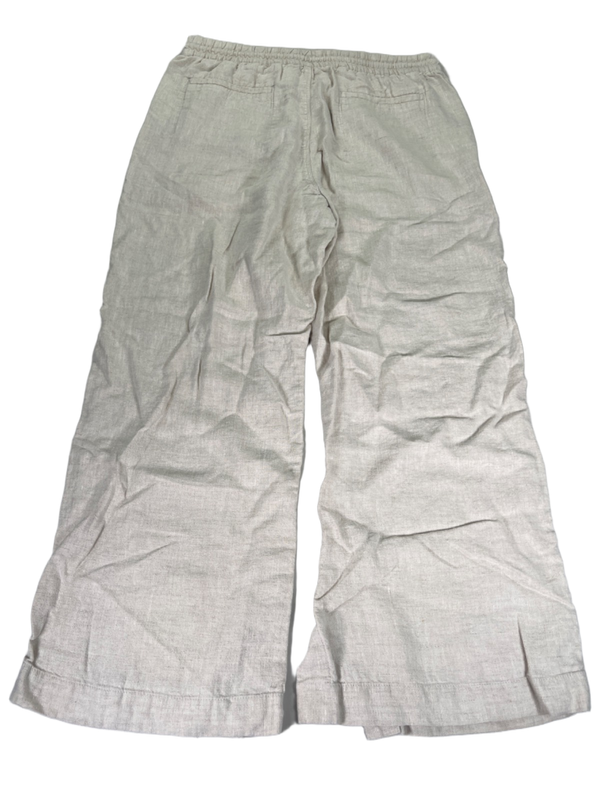 Athleta Women's Beige High Rise Linen Retreat Wide Leg Pants - L image 2
