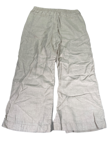 Athleta Women's Beige High Rise Linen Retreat Wide Leg Pants - L image 2