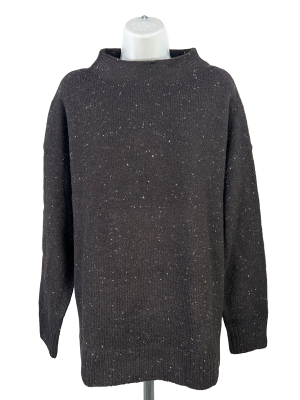 Well Worn Women's Black Speckled Long Sleeve Sweater - L