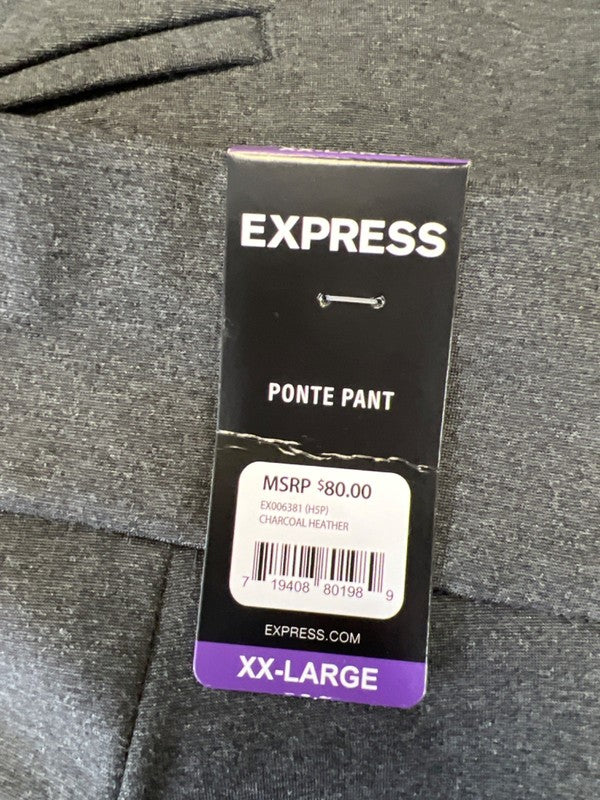 Express Women's Gray Heather Stretch Ponte Dress Pants - XXL image 4