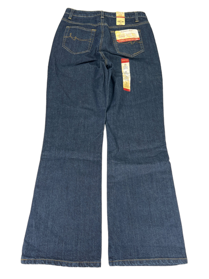 St John's Bay Women's Dark Wash Secretly Slender Bootcut Denim Jeans - 10 Short image 2