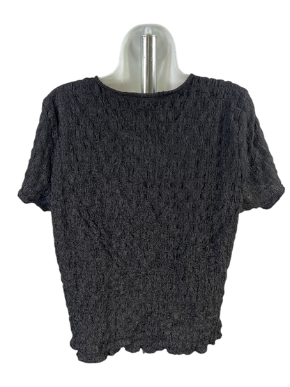 Torrid Women's Black Short Sleeve Textured Shirt - Plus 0 image 2