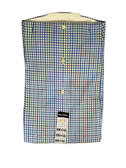 Kirkland Signature Men's Blue Traditional Fit Long Sleeve Button Up Shirt - 15.5 image 2