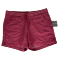 Eddie Bauer Women's Red Camp Fleece Drawstring Waist Shorts - M