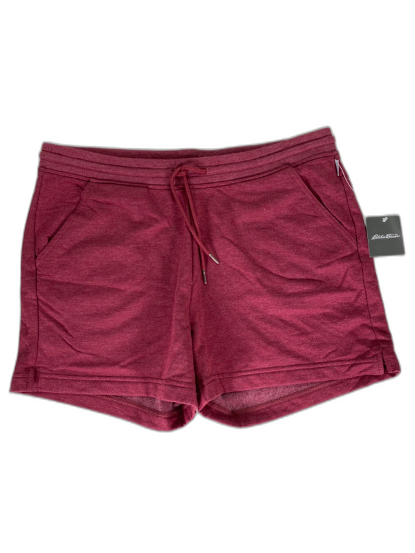 Eddie Bauer Women's Red Camp Fleece Drawstring Waist Shorts - M