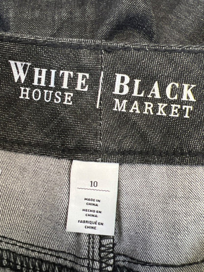 White House Black Market Women's Dark Gray Cuffed Denim Shorts - 10 image 3