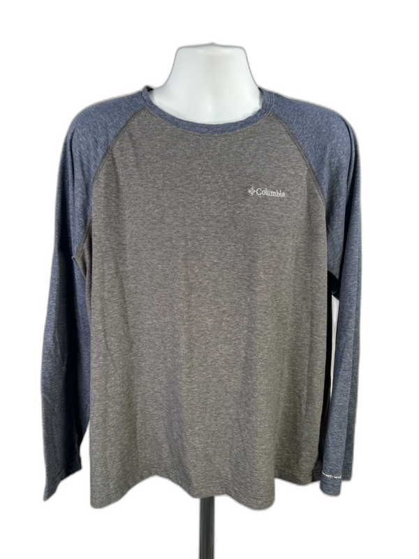 Columbia Men's Gray/Blue Long Sleeve Crewneck Omni-Wick Shirt - XL