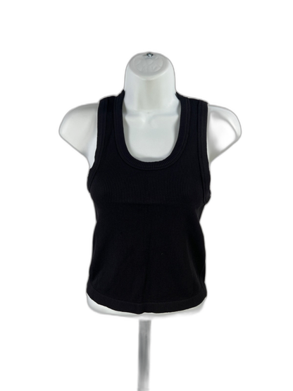 Old Navy Women's Black Ribbed High Neck Seamless Cropped Tank Top - L
