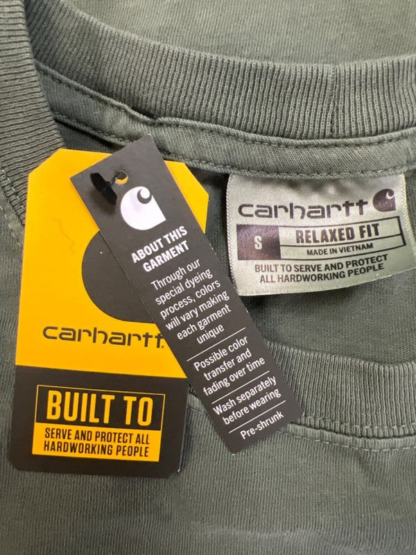 Carhartt Men's Green Relaxed Fit Lightweight Pocket Short Sleeve Tee Shirt - S image 3