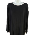 J Jill Women's Black/White Wearever Trim Detail Long Sleeve Shirt - XL Petite