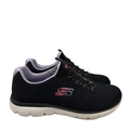 Skechers Women's Black/Purple Summits Radiant Flow Slip On Sneakers - 7.5 Wide