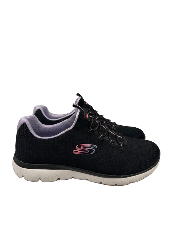 Skechers Women's Black/Purple Summits Radiant Flow Slip On Sneakers - 7.5 Wide