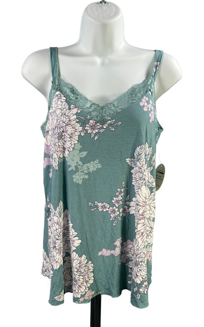 Soma Women’s Blue Floral Grand Jaded Lace Cami Tank Top - S image 2