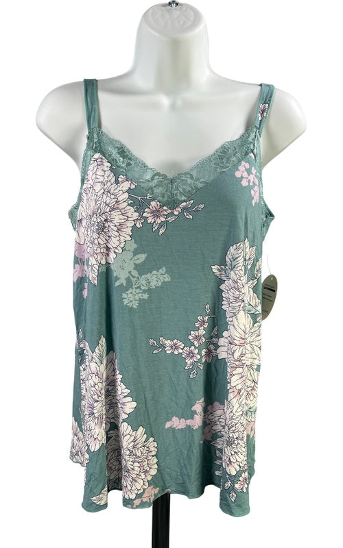 Soma Women’s Blue Floral Grand Jaded Lace Cami Tank Top - S image 2