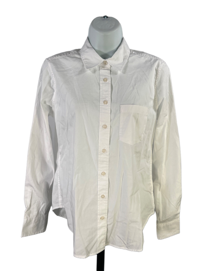 Gap Women's White Cotton Classic Long Sleeve Button Up Shirt - XS