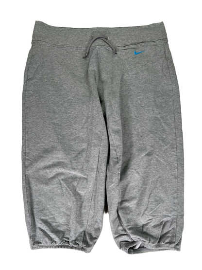Nike Women's Gray Logo Pull On Athletic Capri Sweatpants - L
