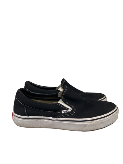 Vans Women's Black/White Classic Slip On Skating Shoes - 8.5