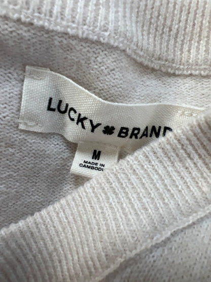 Lucky Brand Women's Beige/Cream V Neck Long Sleeve Sweater - M image 3