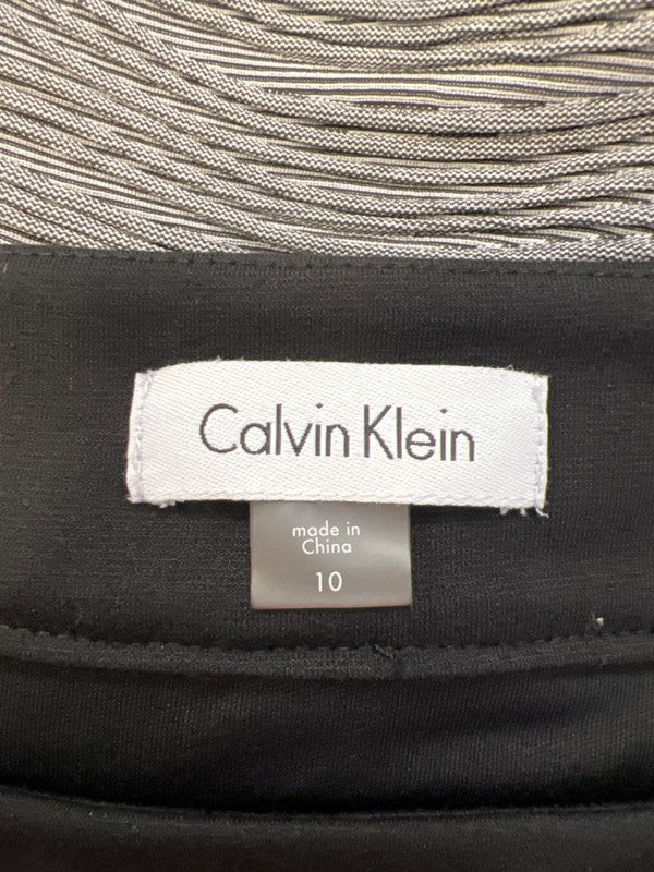 Calvin Klein Women's Black/Gray Sleeveless Side Zip Sheath Dress - 10 image 3