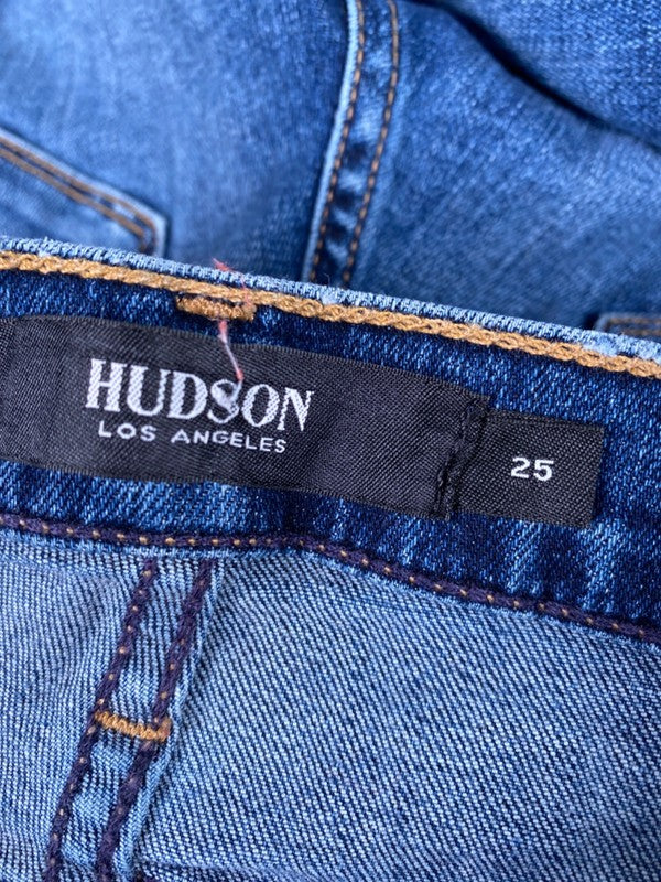 Hudson Women's Medium Wash Distressed Ripped Skinny Jeans - 25 image 3