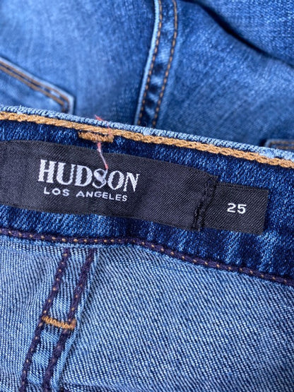 Hudson Women's Medium Wash Distressed Ripped Skinny Jeans - 25 image 3