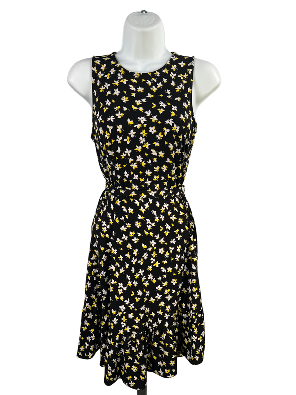 Michael Kors Women's Black/Yellow Floral Sleeveless Sheath Dress - XS