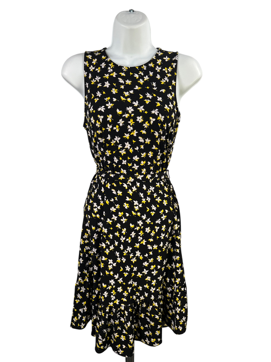 Michael Kors Women's Black/Yellow Floral Sleeveless Sheath Dress - XS