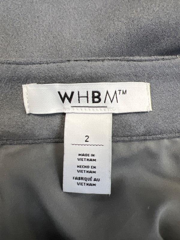 White House Black Market Women's Gray Faux Suede Pencil Mini Skirt - 2 image 3
