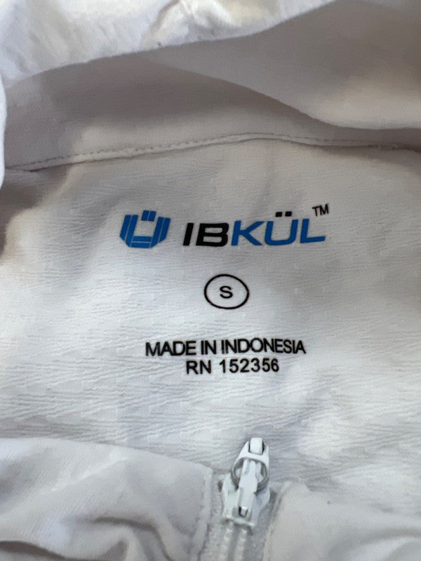 IBKUL Women's White Mesh Armpit 1/2 Zip Long Sleeve Athletic Shirt - S image 3
