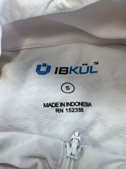 IBKUL Women's White Mesh Armpit 1/2 Zip Long Sleeve Athletic Shirt - S image 3