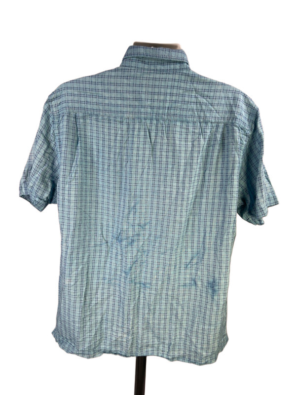 Tommy Bahama Men's Blue Silk Short Sleeve Button Up Shirt - XL image 2