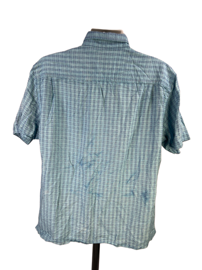 Tommy Bahama Men's Blue Silk Short Sleeve Button Up Shirt - XL image 2