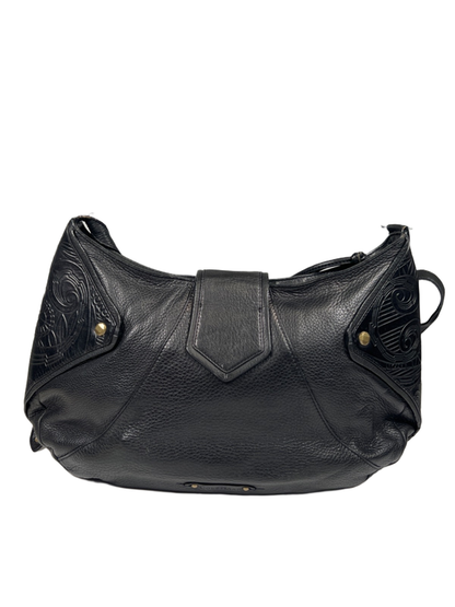 Cole Haan Women's Black Leather Sierra Tooled Shoulder Bag Purse W/ Dust Bag image 5