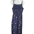 Old Navy Women's Blue Floral Smocked Fit & Flare Sleeveless Cami Midi Dress - M