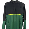 Nike Men's Black/Green Dri-Fit Quarter Zip Long Sleeve Running Jacket - XL