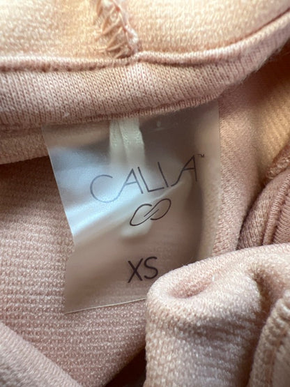 Calia Women's Pink Ribbed Long Sleeve Pullover Hoodie Sweatshirt - XS image 3