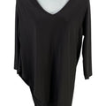 Last Tango Women’s Black 2 Layer V-Neck 3/4 Sleeve Sheath Dress - S