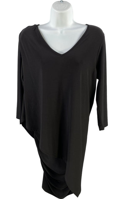 Last Tango Women’s Black 2 Layer V-Neck 3/4 Sleeve Sheath Dress - S image 2