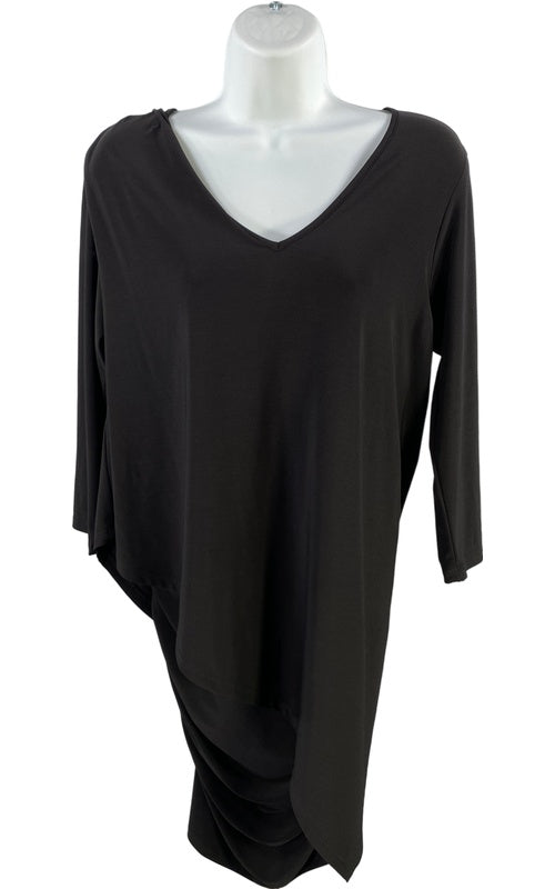 Last Tango Women’s Black 2 Layer V-Neck 3/4 Sleeve Sheath Dress - S image 2