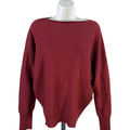 Tahari Women's Burgundy Knit Long Sleeve Sweater - L