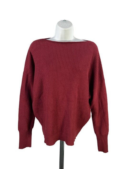 Tahari Women's Burgundy Knit Long Sleeve Sweater - L