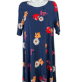 St. Johns Bay Women's Floral Short Sleeve T-Shirt Dress - M