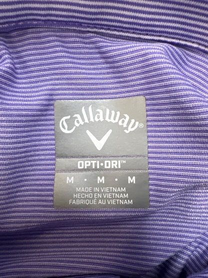 Callaway Men's Purple Striped Opti-Dri Short Sleeve Golf Polo Shirt - M image 3